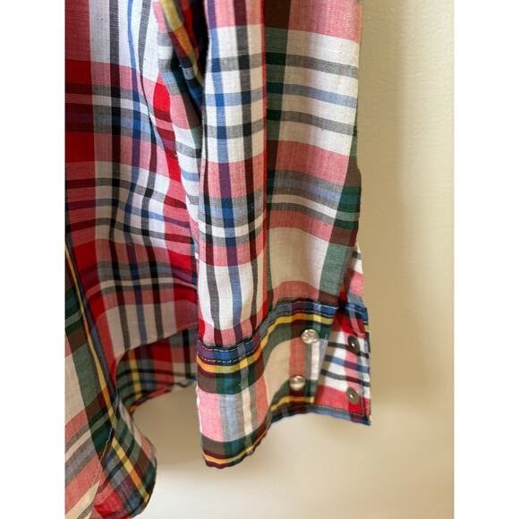 Vintage Plaid Mother of Pearl Snap Button Western Shirt - Picture 4 of 6